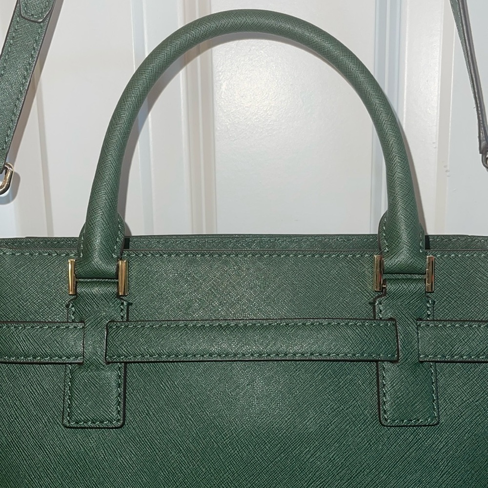 Michael Kors Green Traveler Studded Satchel/ Crossbody Bag - Picture 6 of 17